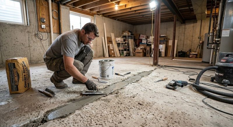 Cracked Basement Floor Repair in Mount Dora, FL